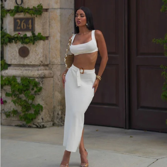 2 piece ivory skirt set | S - Picture 3 of 5